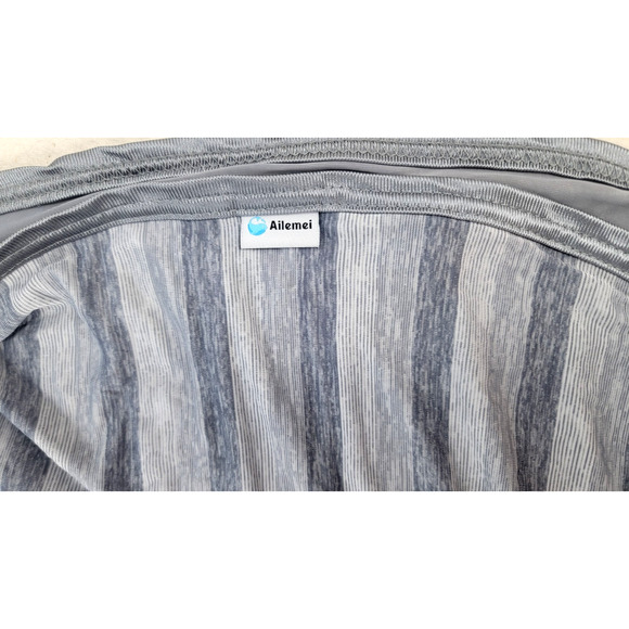 Ailemei Cooling Throw Blanket Gray Stripe 50x70 Icy Jade Fiber Summer Comfort - Picture 2 of 9